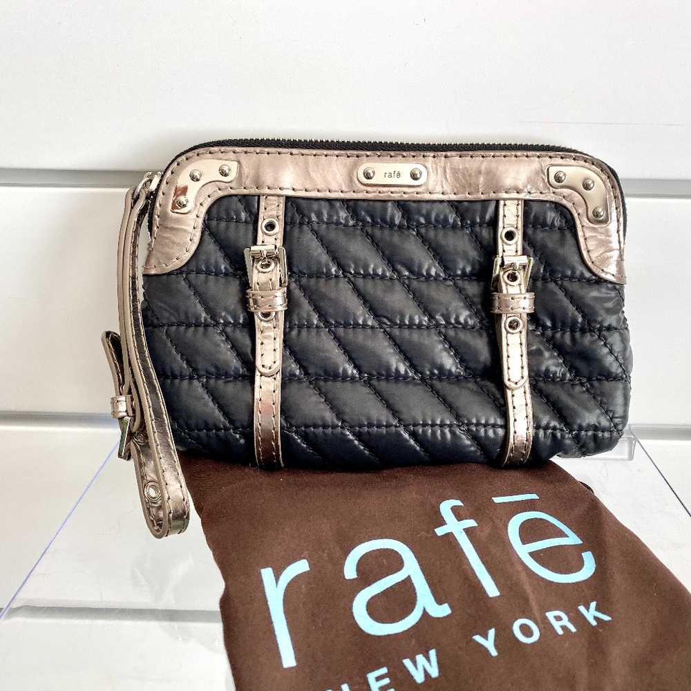 Rafē Gunmetal & Silver Quilted and Metallic Clutch